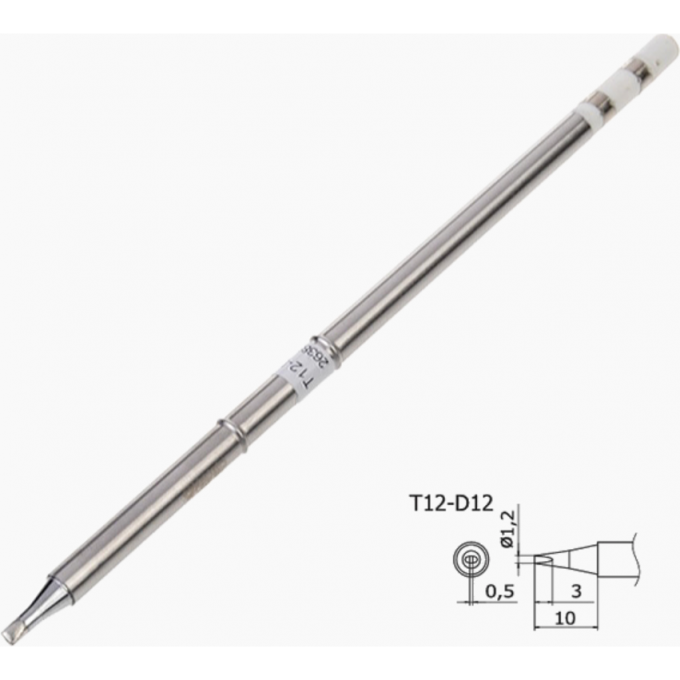 Жало для паяльника клиновидное BAKON T12 (Hakko) ⌀1.2 × 0.5 × 10 мм 26A000025