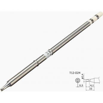 Жало для паяльника клиновидное BAKON T12-D24 Ø2.4 мм рабочая длина 10 мм 26A000027