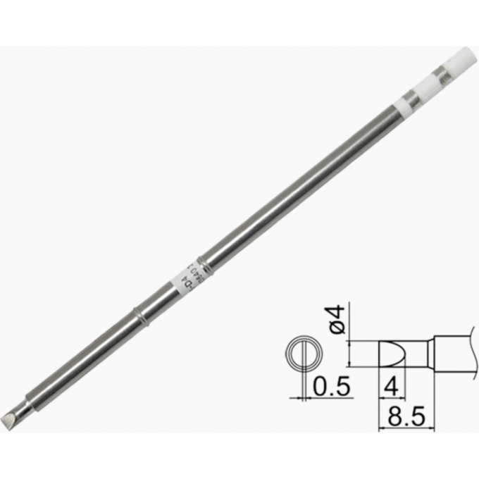 Жало для паяльника BAKON T12 клиновидное D4 мм L8.5 мм 26A000028